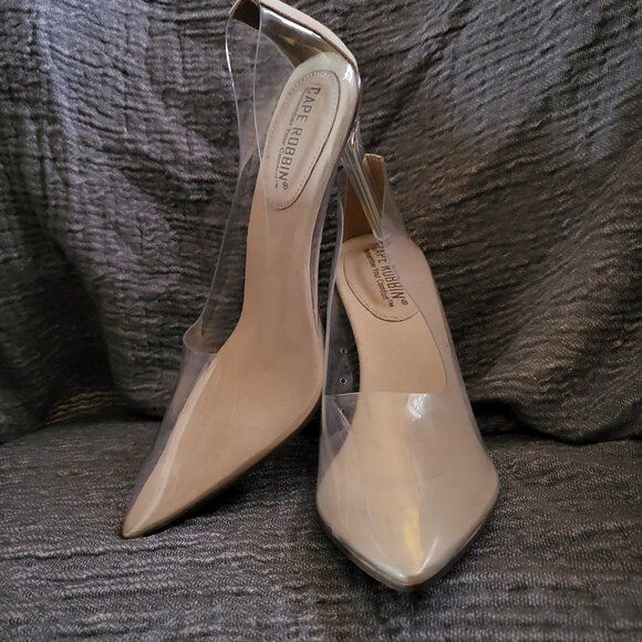 Gently Used Cape Robbin Clear and Beige Heels. Size 8. - Picture 1 of 6